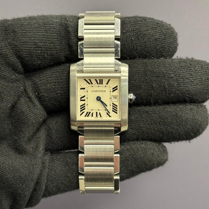 Cartier Tank 25mm White Dial Watch Ref# W51011Q3 - Happy Jewelers Fine Jewelry Lifetime Warranty