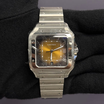 Cartier Santos 39.8mm Brown Dial Watch Ref# WSSA0064 - Happy Jewelers Fine Jewelry Lifetime Warranty