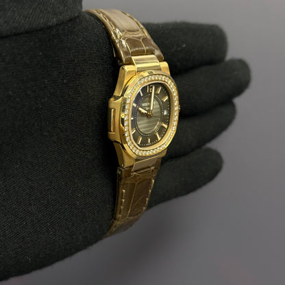 Patek Philippe Nautilus 32mm Brown Dial Watch Ref# 7010R/010 - Happy Jewelers Fine Jewelry Lifetime Warranty