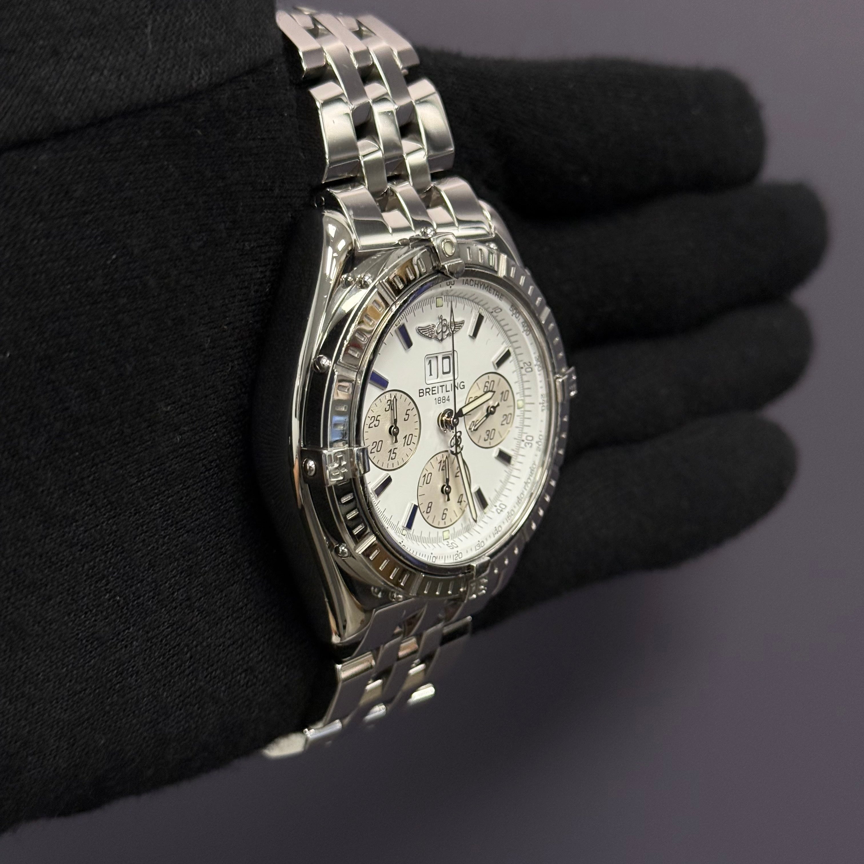 Breitling Crosswind 44mm White Dial Watch Ref# A44355 - Happy Jewelers Fine Jewelry Lifetime Warranty