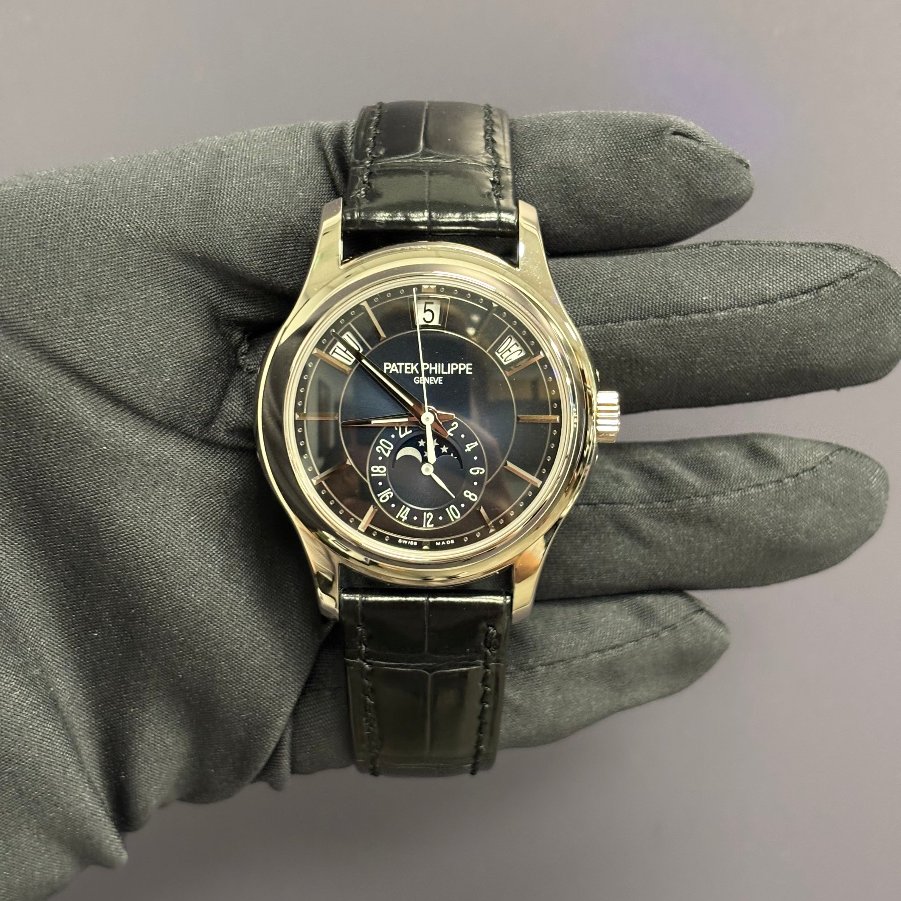 Patek Philippe Annual Calendar 40mm Blue Dial Watch Ref# 5205G-013 - Happy Jewelers Fine Jewelry Lifetime Warranty