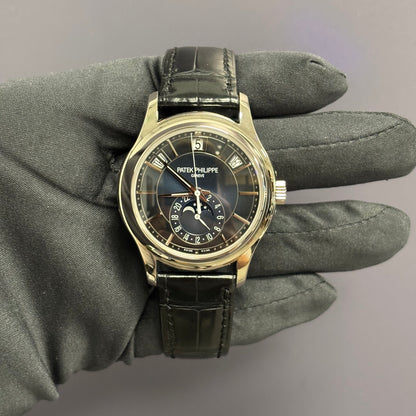 Patek Philippe Annual Calendar 40mm Blue Dial Watch Ref# 5205G-013 - Happy Jewelers Fine Jewelry Lifetime Warranty