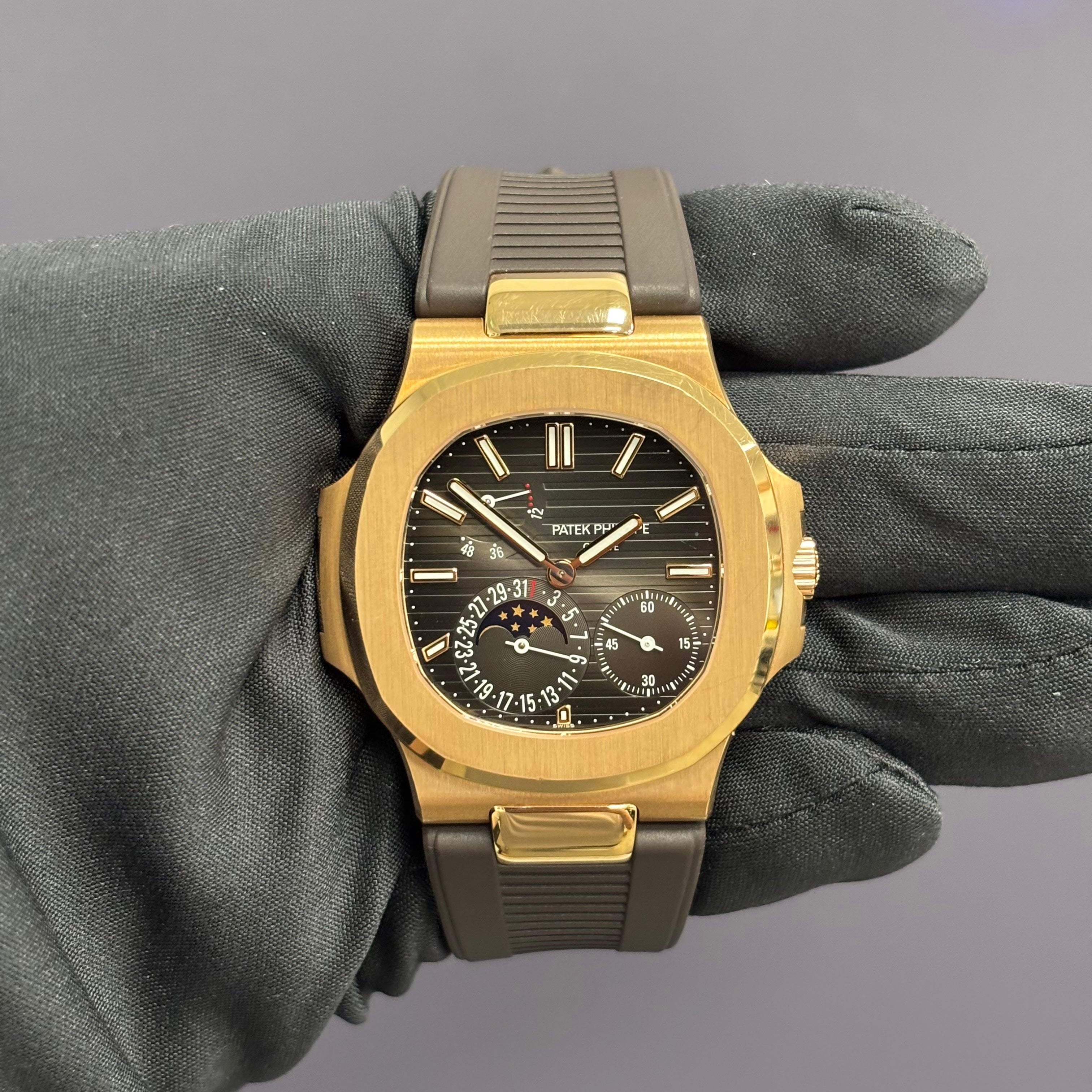 Patek Philippe Nautilus 40mm Grey Dial Watch Ref# 5712R-001 - Happy Jewelers Fine Jewelry Lifetime Warranty