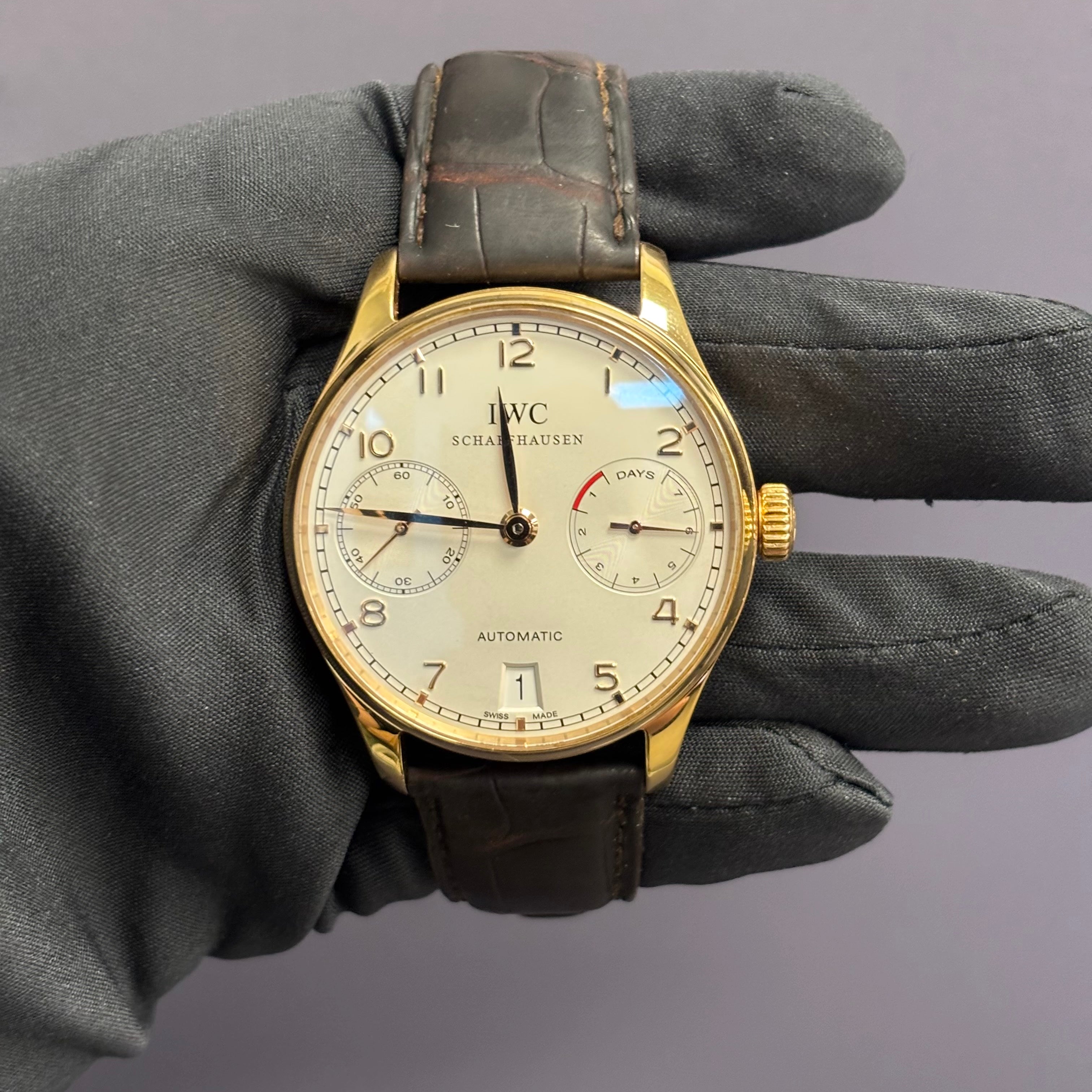 IWC Portuguese 42mm White Dial Watch Ref# IW500101 - Happy Jewelers Fine Jewelry Lifetime Warranty