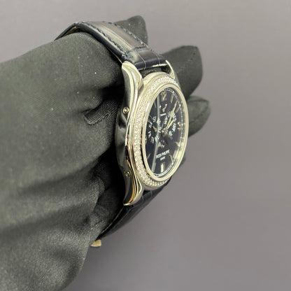 Patek Philippe TIFFANY STAMPED Annual Calendar 39mm Blue Dial Watch Ref# 5147G-001 - Happy Jewelers Fine Jewelry Lifetime Warranty