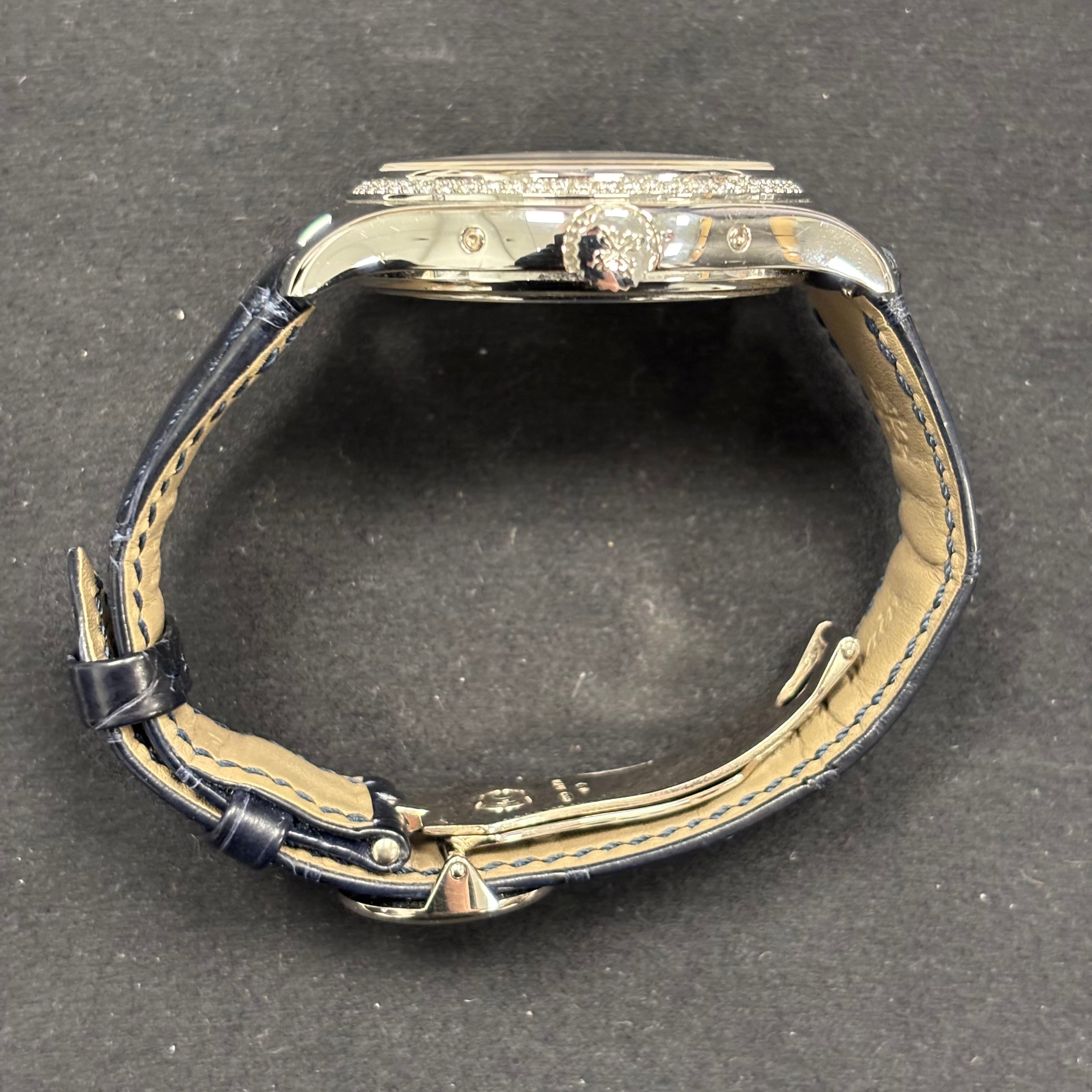 Patek Philippe TIFFANY STAMPED Annual Calendar 39mm Blue Dial Watch Ref# 5147G-001 - Happy Jewelers Fine Jewelry Lifetime Warranty