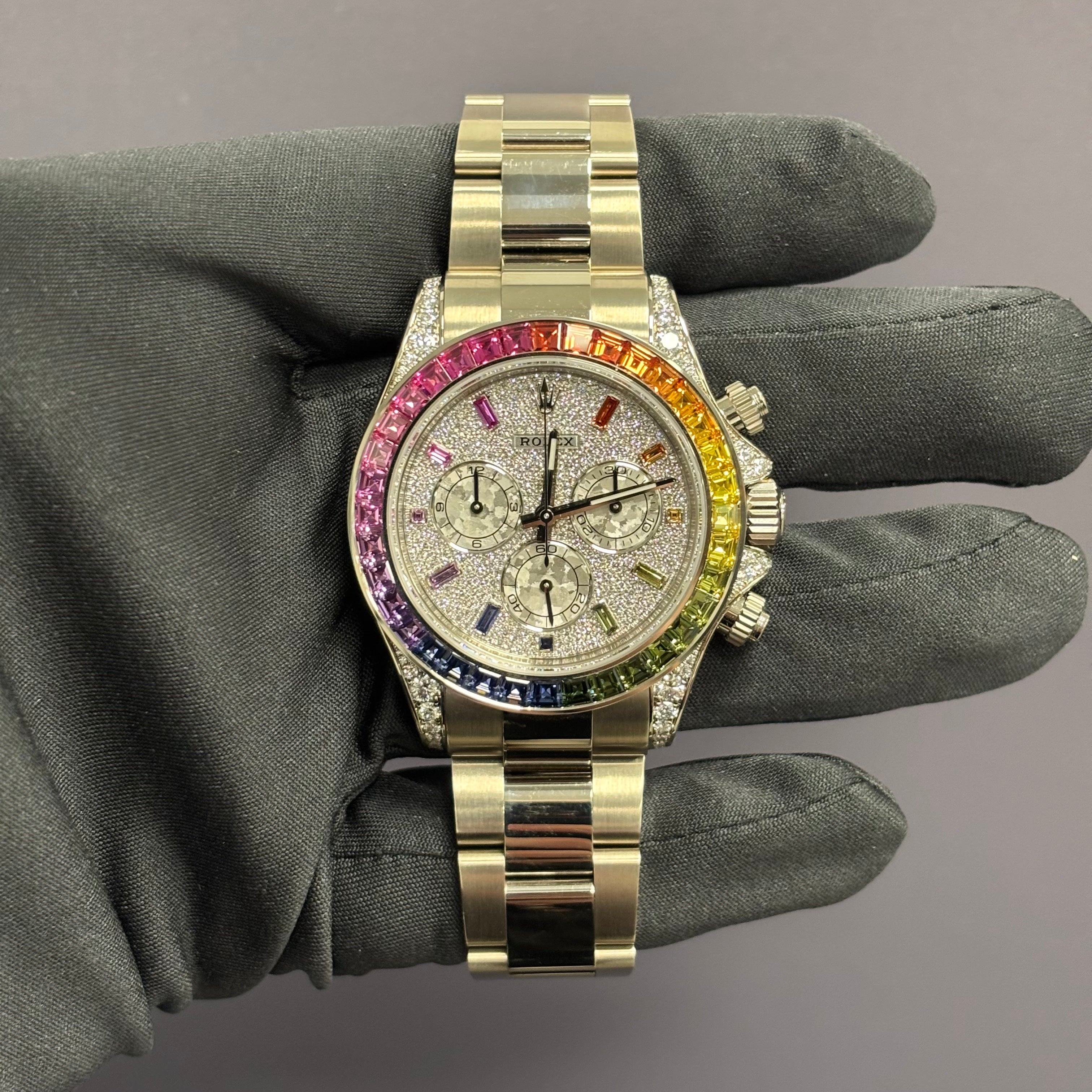 Rolex Daytona 40mm Pave Dial Watch Ref# 116599RBOW - Happy Jewelers Fine Jewelry Lifetime Warranty