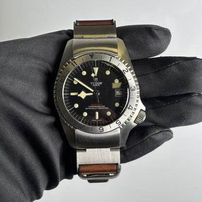 Tudor Black Bay 42mm Black Dial Watch Ref# 70150 - Happy Jewelers Fine Jewelry Lifetime Warranty