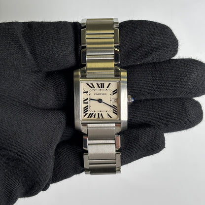 Cartier Tank 25mm White Dial Watch Ref# W51011Q3 - Happy Jewelers Fine Jewelry Lifetime Warranty