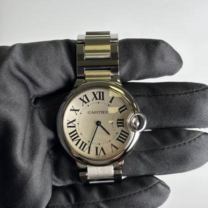 Cartier Ballon Bleu 36mm White Dial Watch Ref# W69011Z4 - Happy Jewelers Fine Jewelry Lifetime Warranty