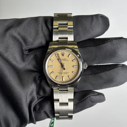 Rolex Oyster Perpetual 31mm Beige Dial Watch Ref# 277200 - Happy Jewelers Fine Jewelry Lifetime Warranty