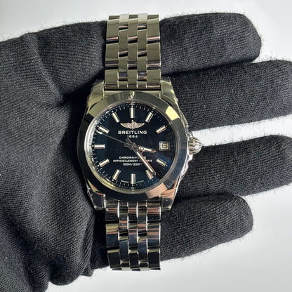 Breitling Galactic 36mm Black Dial Watch Ref# W74330 - Happy Jewelers Fine Jewelry Lifetime Warranty