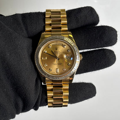 Rolex Day-Date 41mm Champagne Dial Watch Ref# 218398BR - Happy Jewelers Fine Jewelry Lifetime Warranty