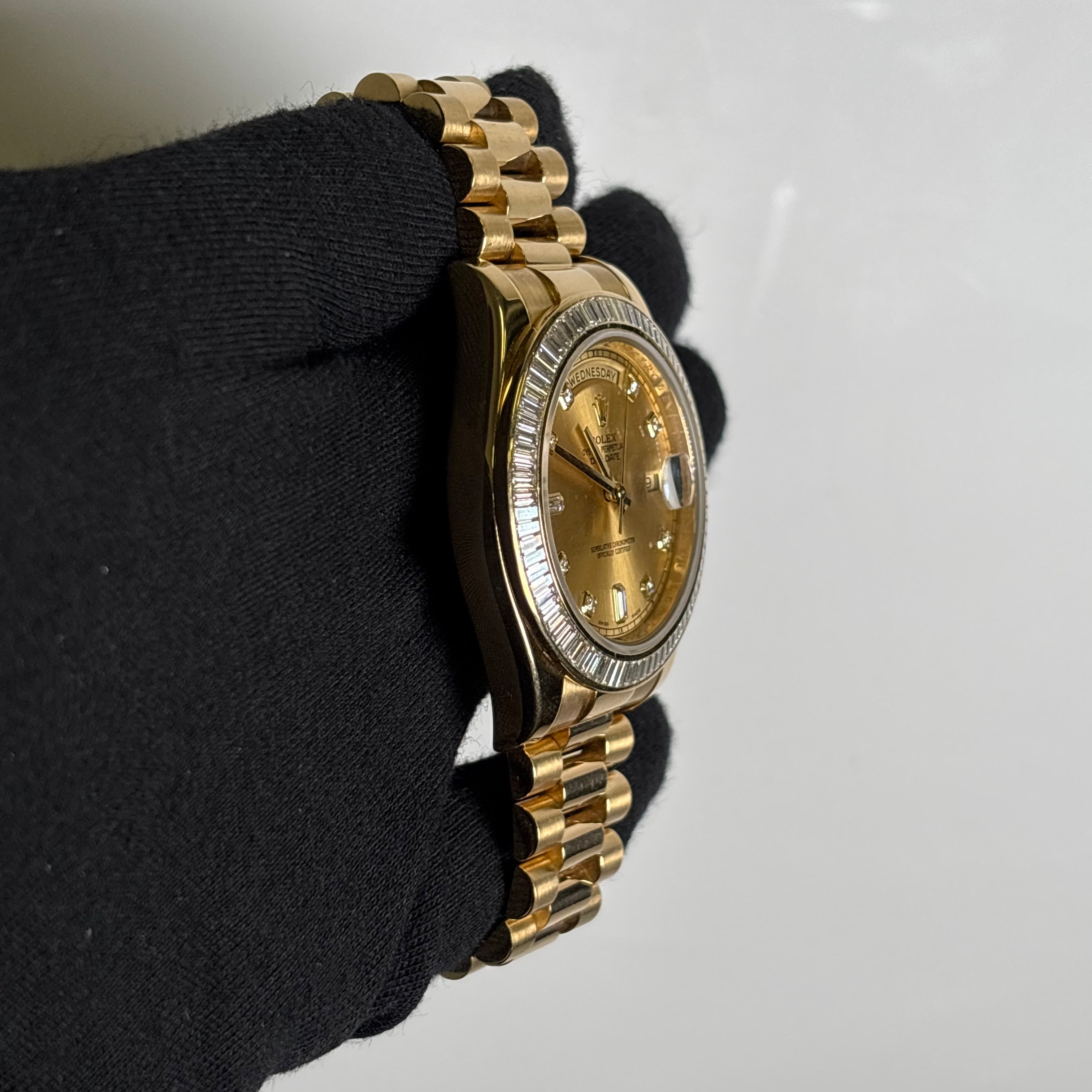 Rolex Day-Date 41mm Champagne Dial Watch Ref# 218398BR - Happy Jewelers Fine Jewelry Lifetime Warranty