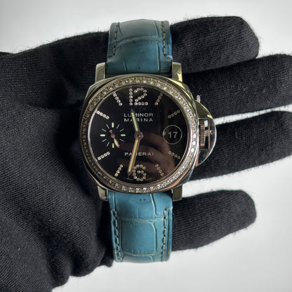 Panerai Luminor 40mm Black Dial Watch Ref# PAM00129 - Happy Jewelers Fine Jewelry Lifetime Warranty