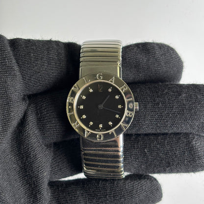 Bvlgari Tubagos 26mm Black Dial Watch Ref# BB262TS - Happy Jewelers Fine Jewelry Lifetime Warranty