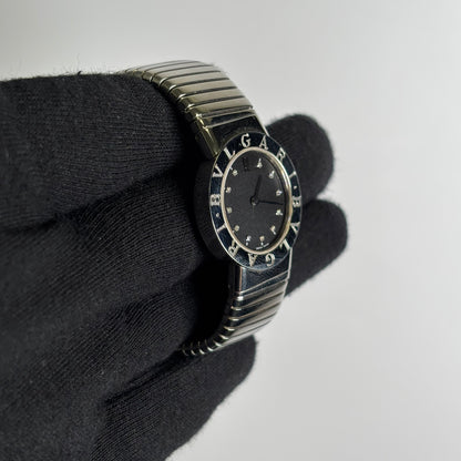 Bvlgari Tubagos 26mm Black Dial Watch Ref# BB262TS - Happy Jewelers Fine Jewelry Lifetime Warranty