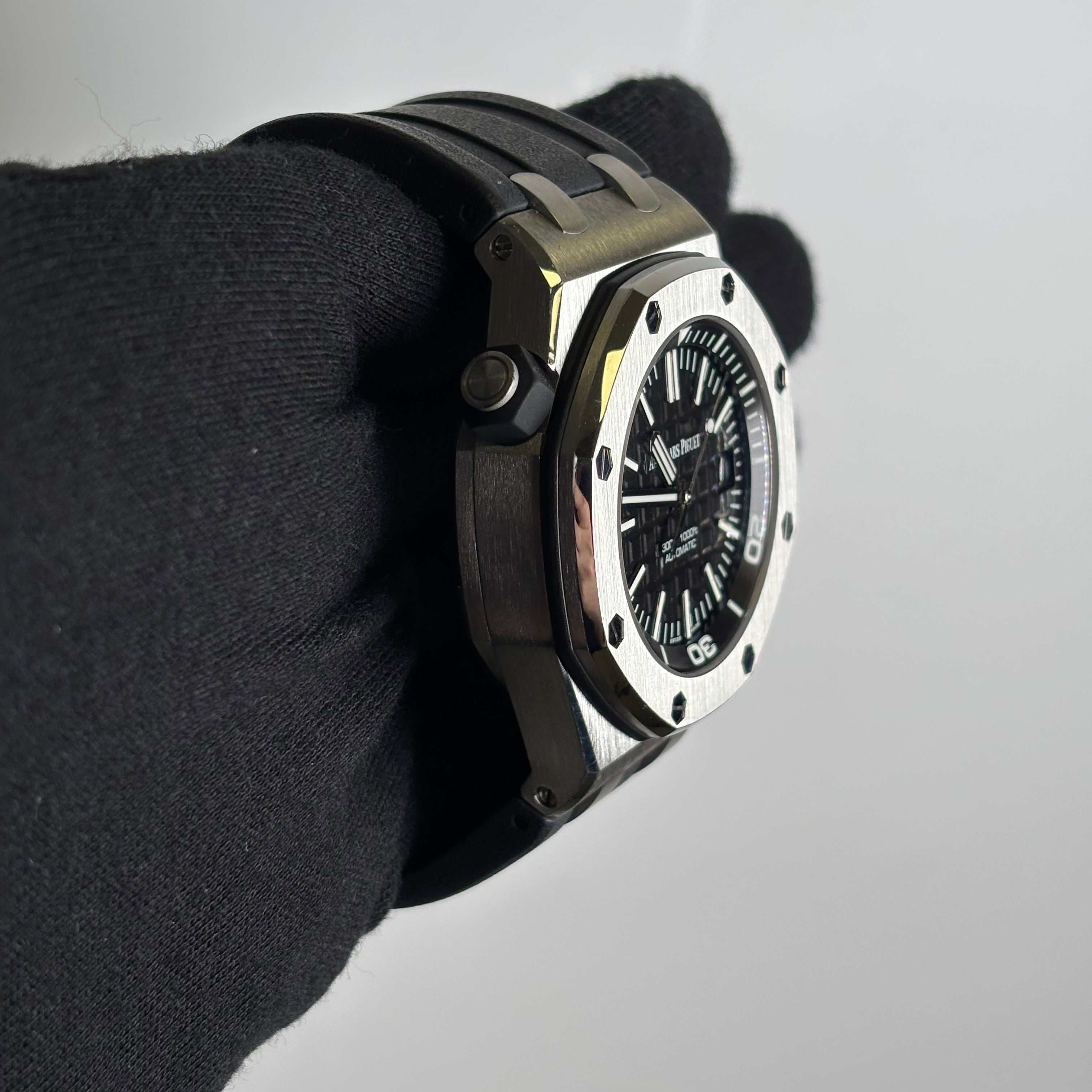 Audemars Piguet Royal Oak 42mm Black Dial Watch Ref# 15710ST.OO.A002CA.01 - Happy Jewelers Fine Jewelry Lifetime Warranty