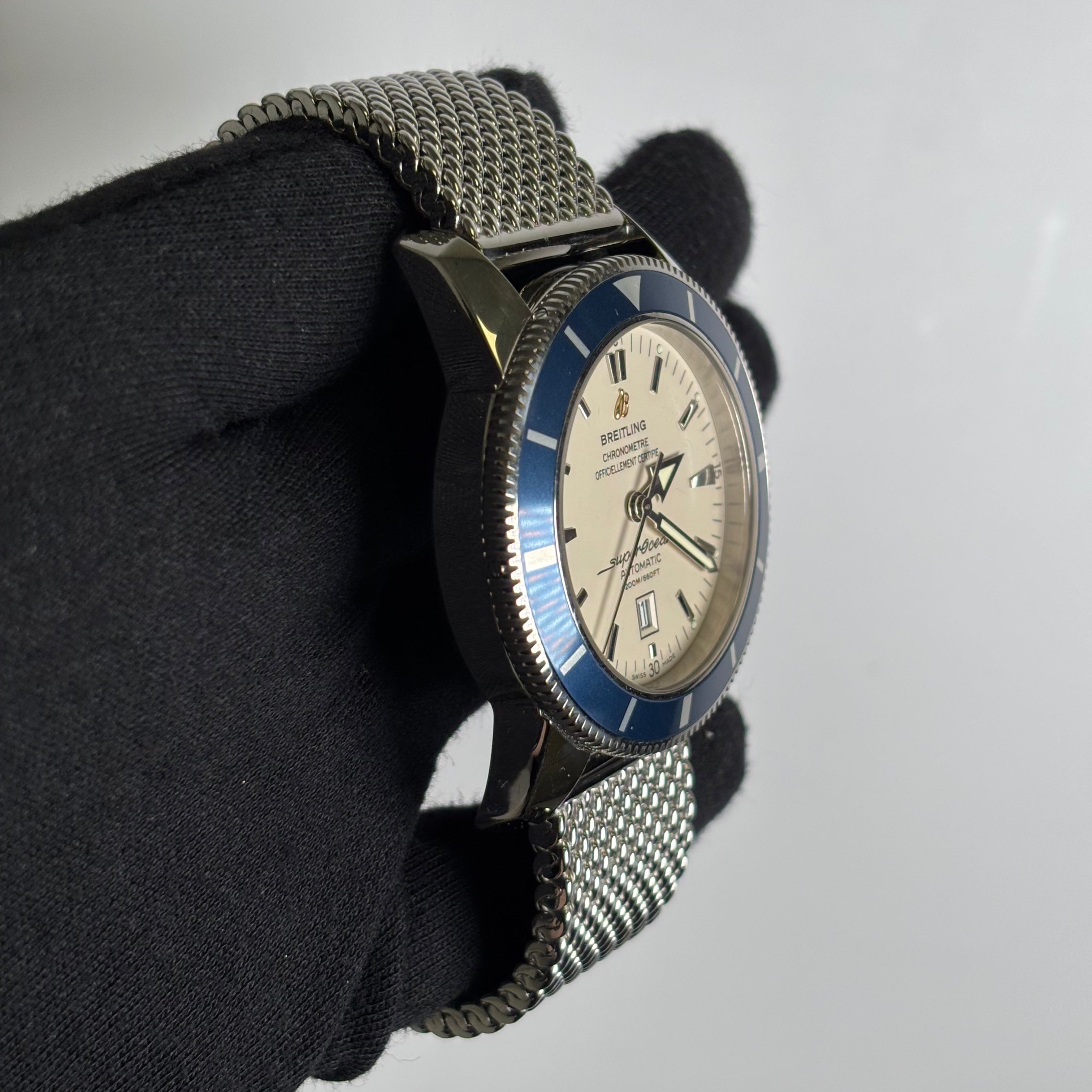 Breitling Superocean 46mm Cream Dial Watch Ref# A17320 - Happy Jewelers Fine Jewelry Lifetime Warranty