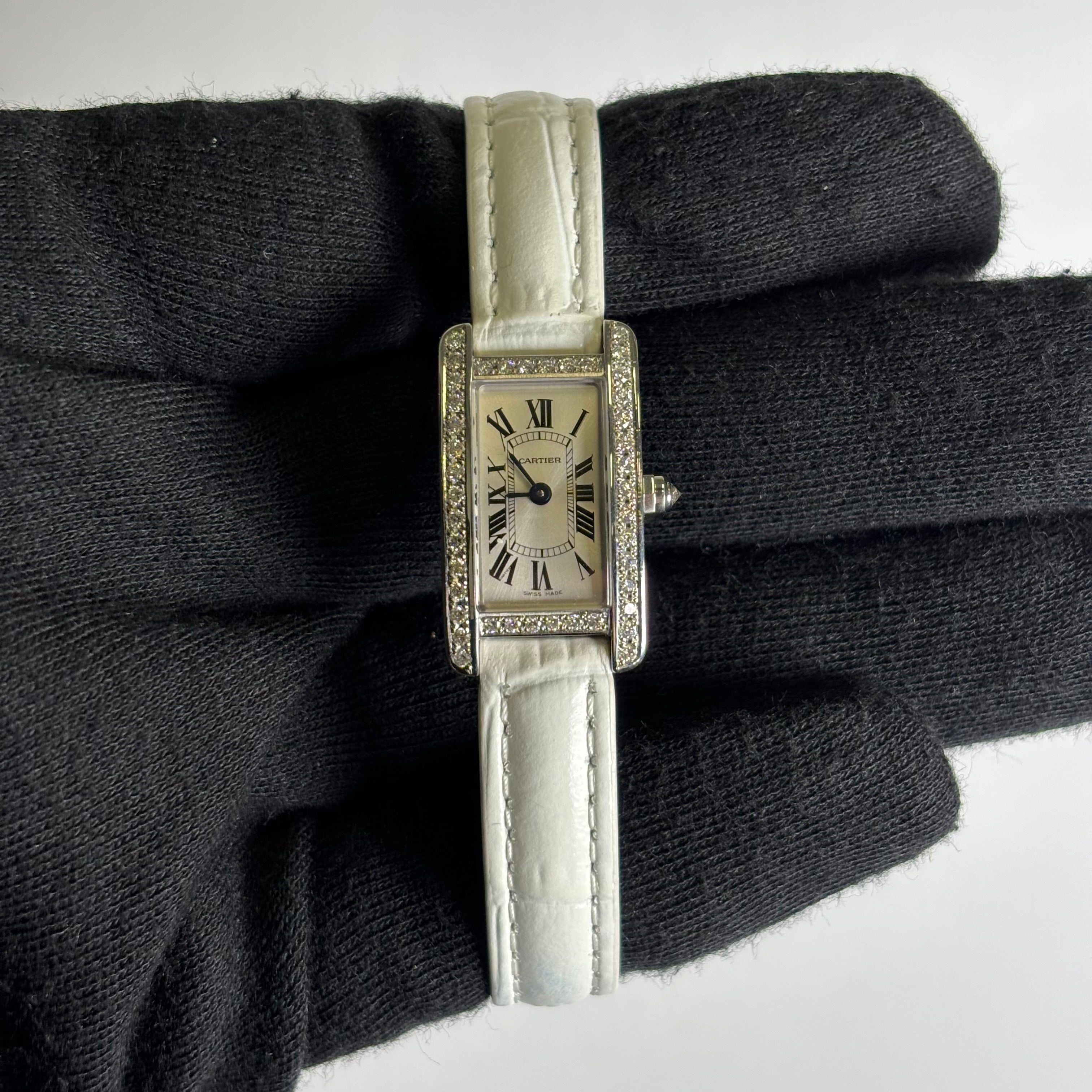 Cartier Tank 15.5mm White Dial Watch Ref# WSTA0032 - Happy Jewelers Fine Jewelry Lifetime Warranty