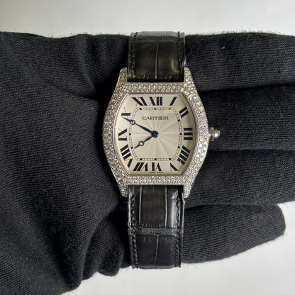 Cartier Tortue 43mm Silver Dial Watch Ref# WA503851 - Happy Jewelers Fine Jewelry Lifetime Warranty