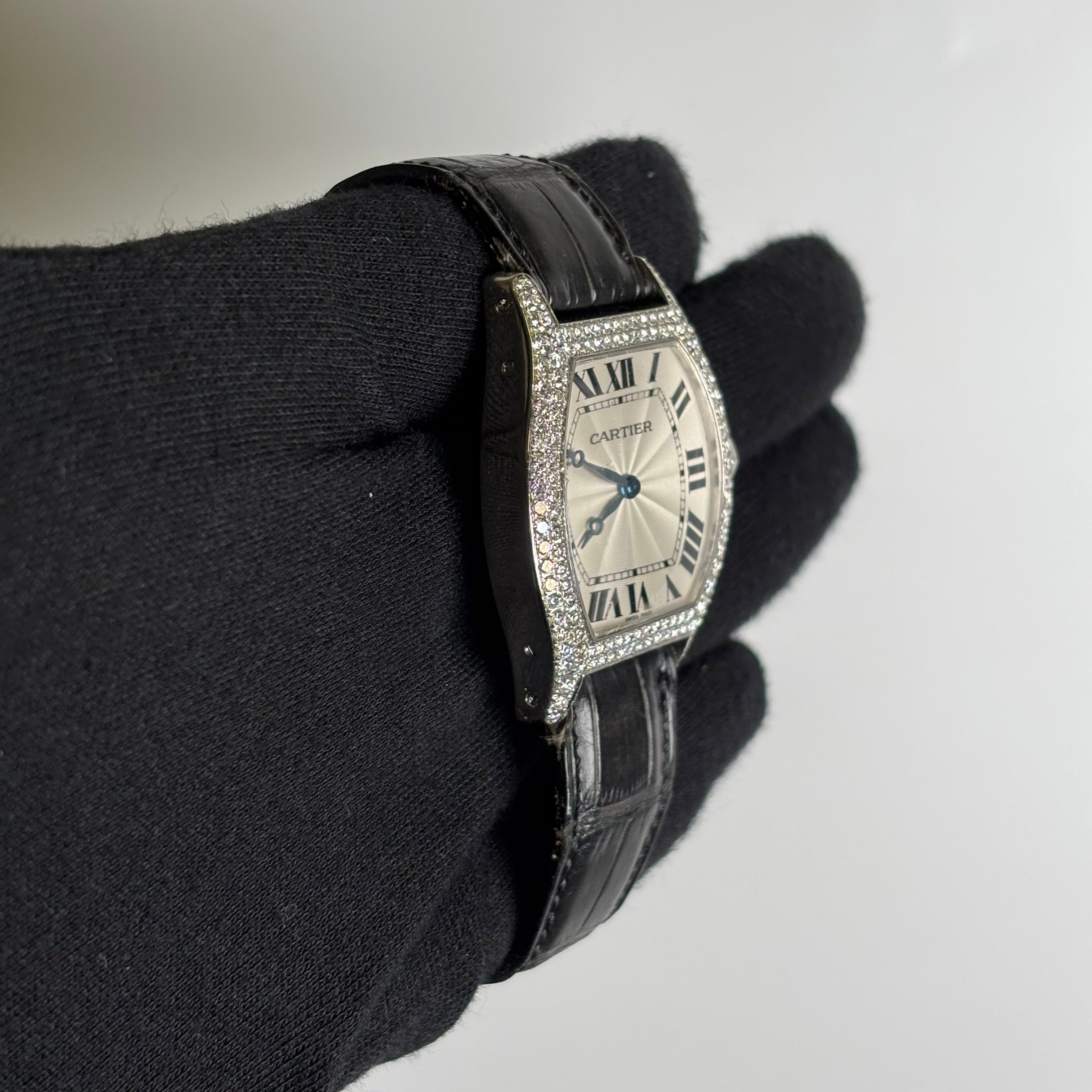 Cartier Tortue 43mm Silver Dial Watch Ref# WA503851 - Happy Jewelers Fine Jewelry Lifetime Warranty