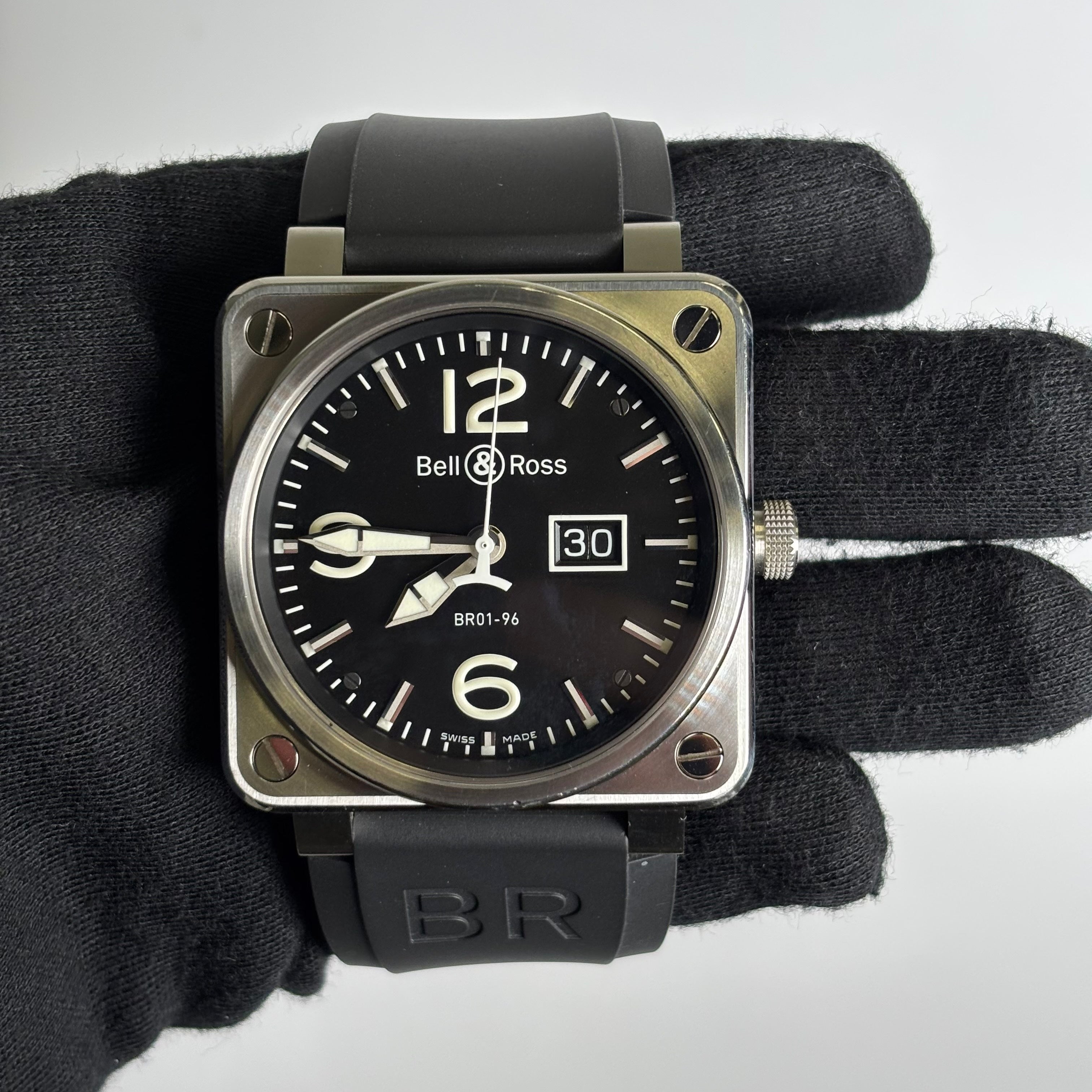 Bell & Ross BR01-96 46mm Black Dial Watch Ref# BR01-96 - Happy Jewelers Fine Jewelry Lifetime Warranty