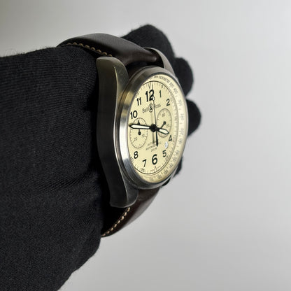 Bell & Ross Vintage 42mm Cream Dial Watch Ref# 126.XL - Happy Jewelers Fine Jewelry Lifetime Warranty