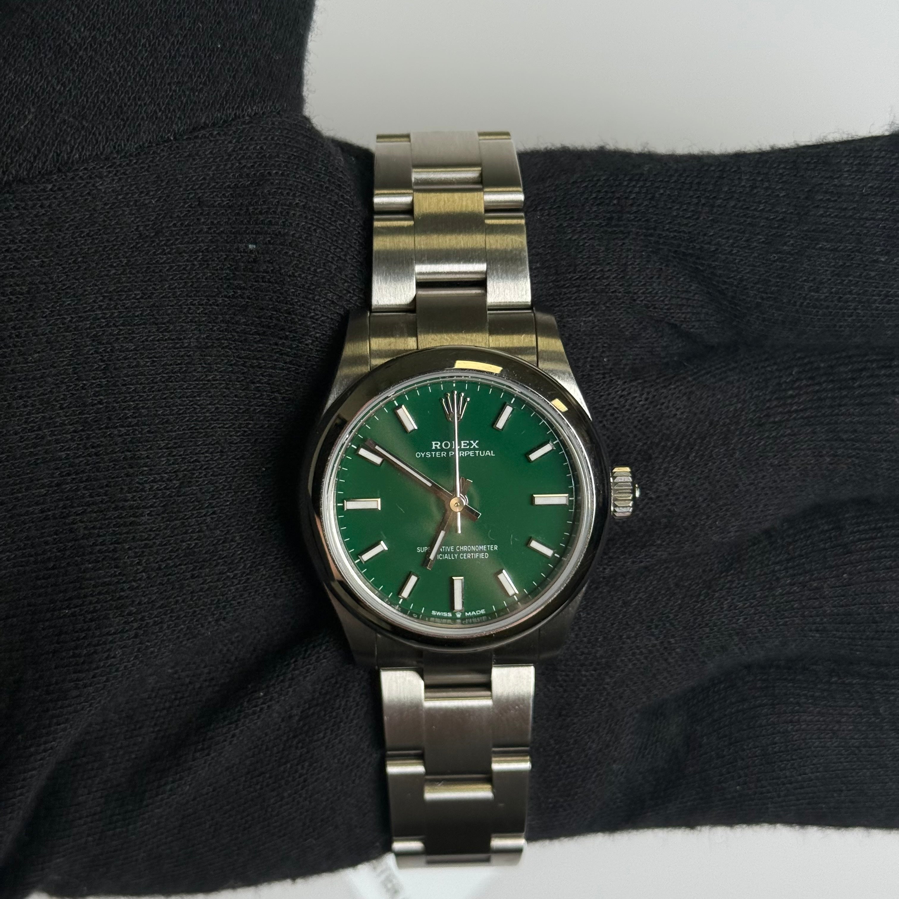 Rolex Oyster Perpetual 31mm Green Dial Watch Ref# 277200 - Happy Jewelers Fine Jewelry Lifetime Warranty