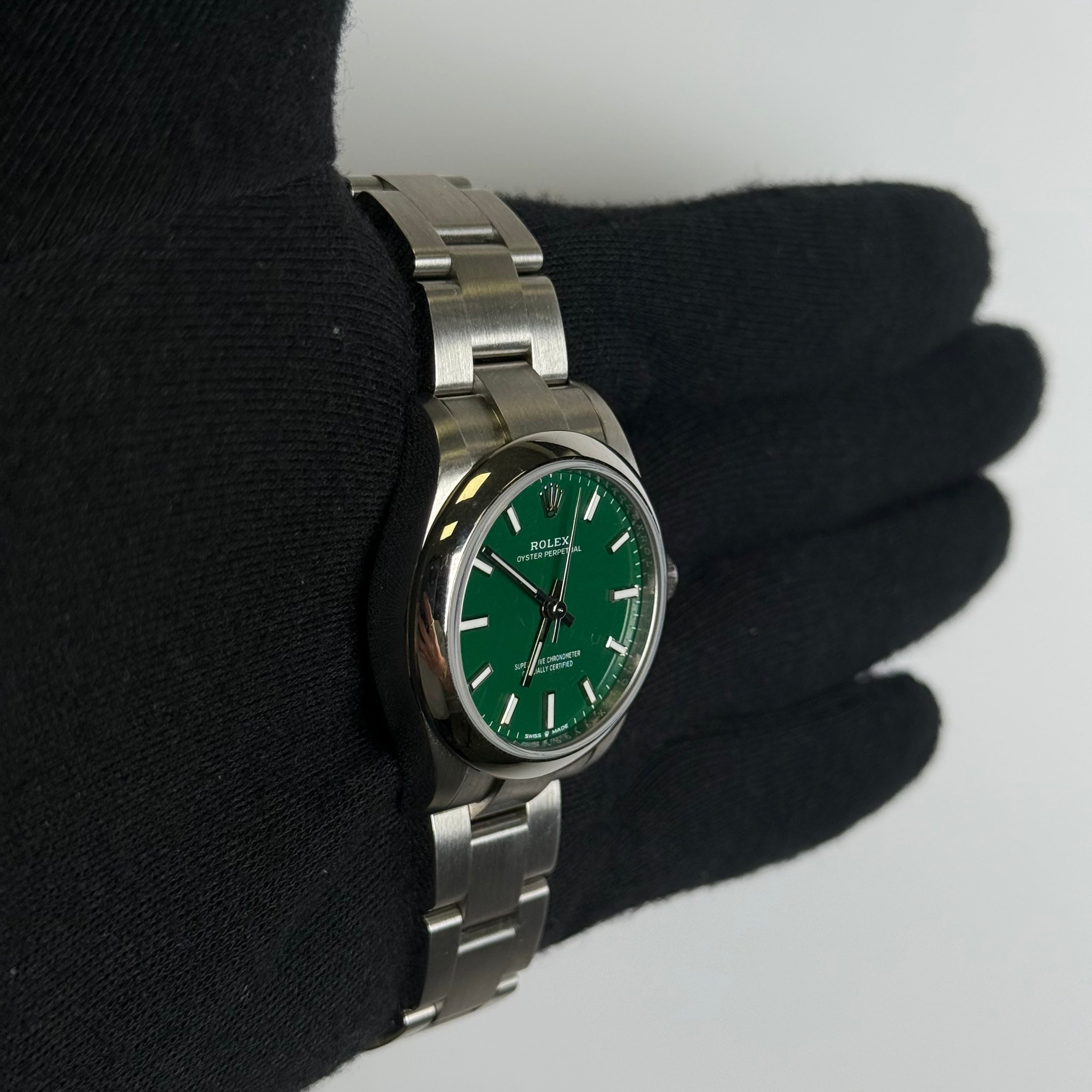 Rolex Oyster Perpetual 31mm Green Dial Watch Ref# 277200 - Happy Jewelers Fine Jewelry Lifetime Warranty