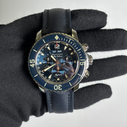 Blancpain Fifty Fathoms 45mm Blue Dial Watch Ref# 5066F-1140-52B - Happy Jewelers Fine Jewelry Lifetime Warranty