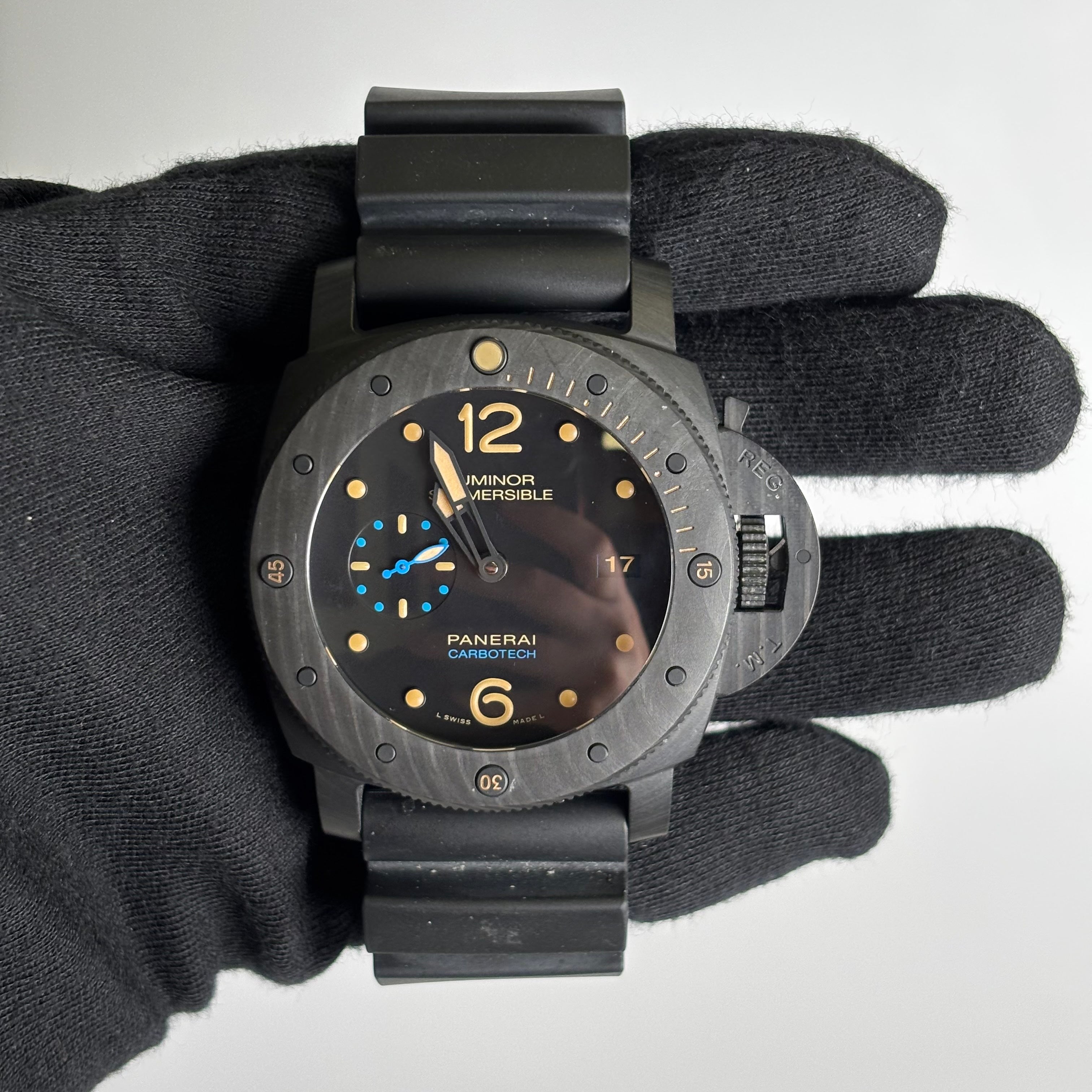 Panerai Carbotech 47mm Black Dial Watch Ref# PAM00616 - Happy Jewelers Fine Jewelry Lifetime Warranty