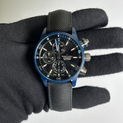 Maurice Lacroix 43mm Black Dial Watch Ref# PT6028-ALB11-331 - Happy Jewelers Fine Jewelry Lifetime Warranty