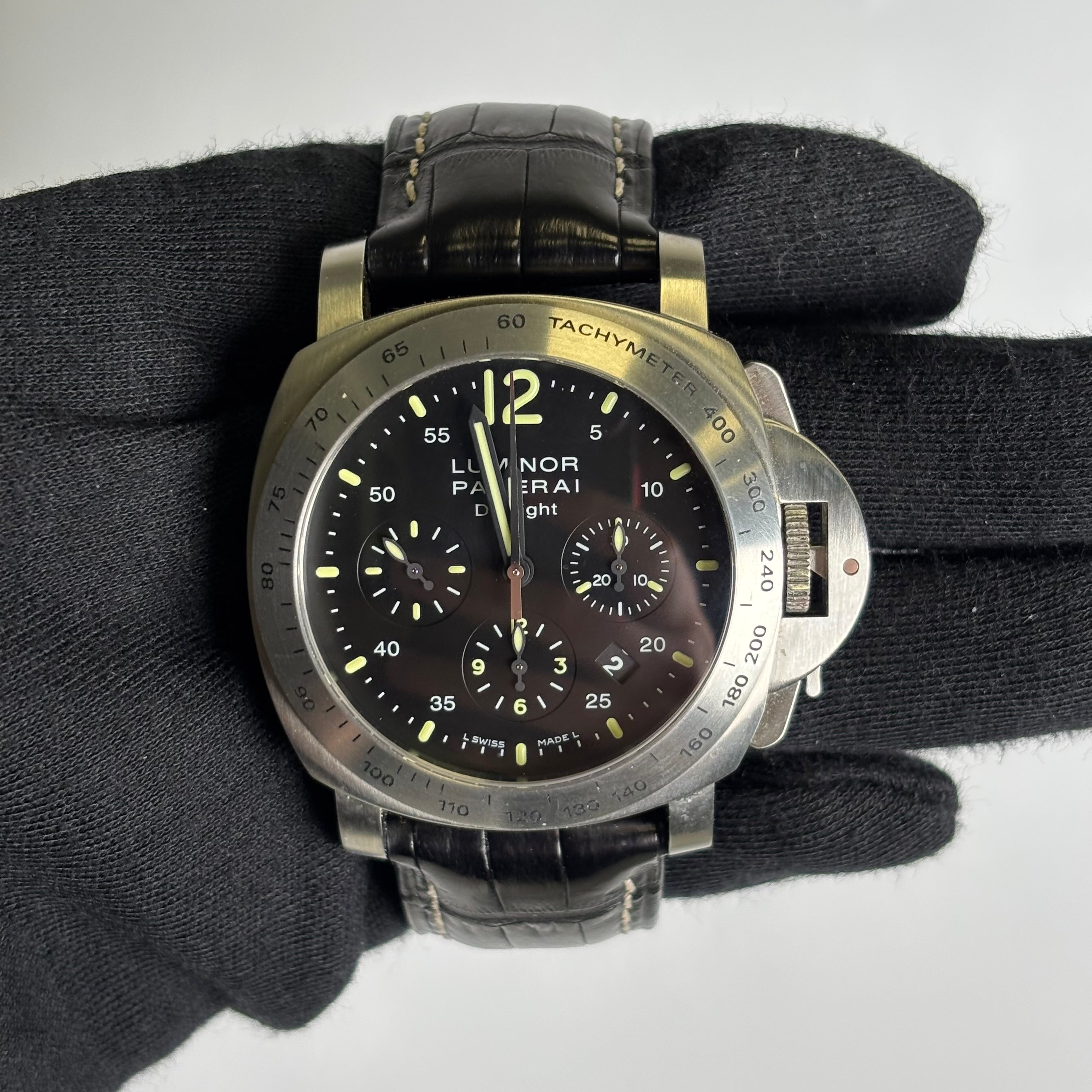 Panerai Luminor 44mm Black Dial Watch Ref# PAM00250 - Happy Jewelers Fine Jewelry Lifetime Warranty