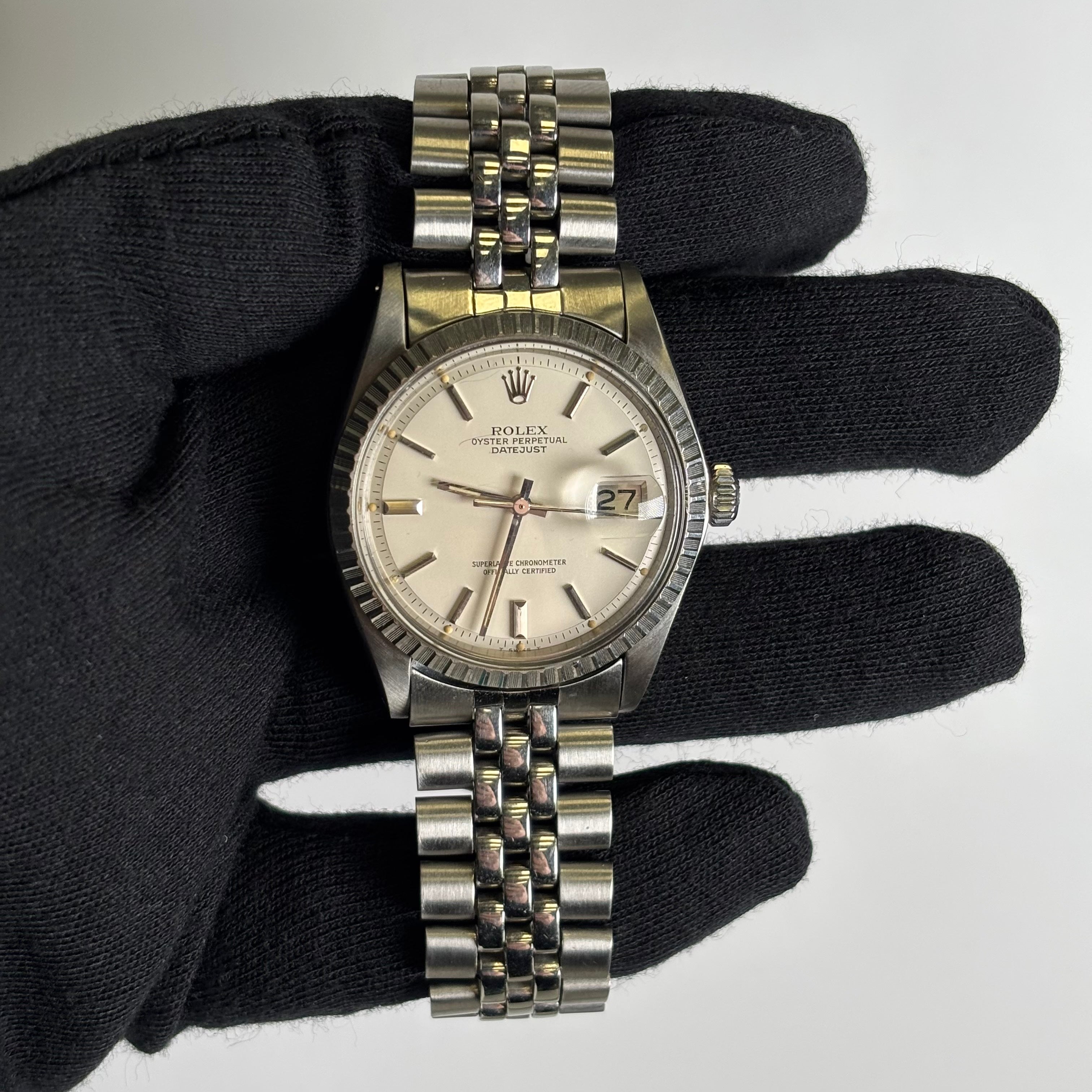 Rolex Datejust 36mm Silver Stick Dial Watch Ref# 1603 – Happy Jewelers