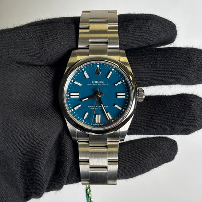 Rolex Oyster Perpetual 41mm Blue Dial Watch Ref# 134300 - Happy Jewelers Fine Jewelry Lifetime Warranty