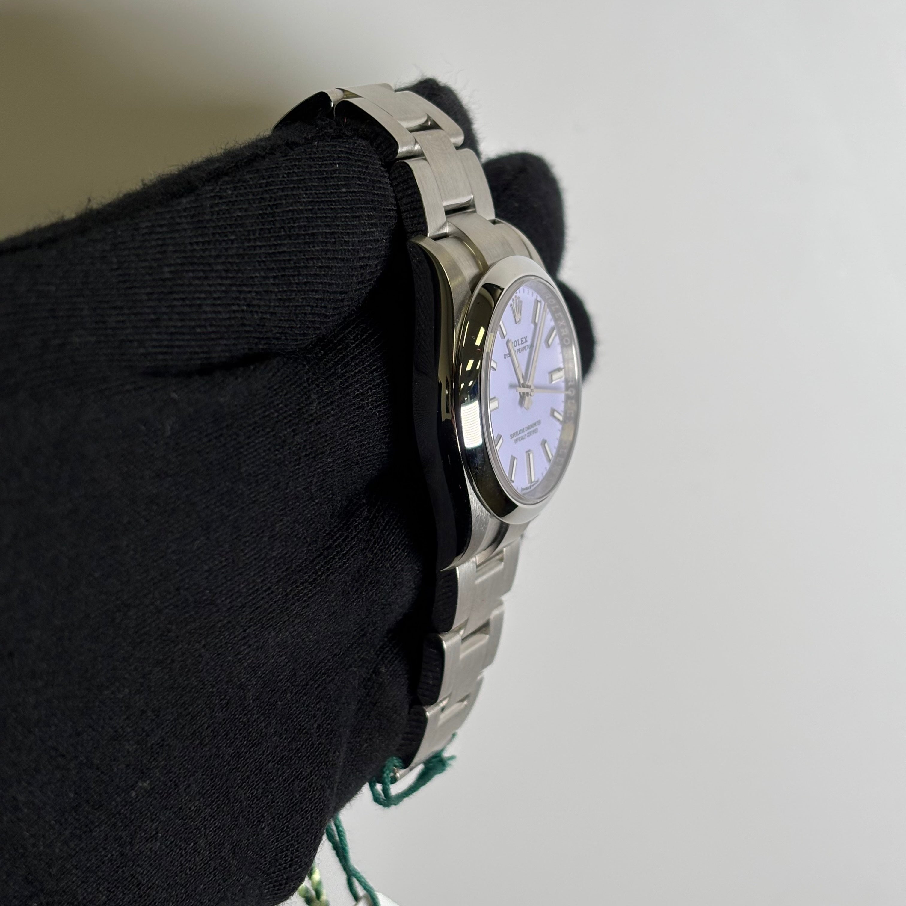 Rolex Oyster Perpetual 34mm Lavender Dial Watch Ref# 124200 - Happy Jewelers Fine Jewelry Lifetime Warranty