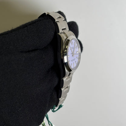Rolex Oyster Perpetual 34mm Lavender Dial Watch Ref# 124200 - Happy Jewelers Fine Jewelry Lifetime Warranty
