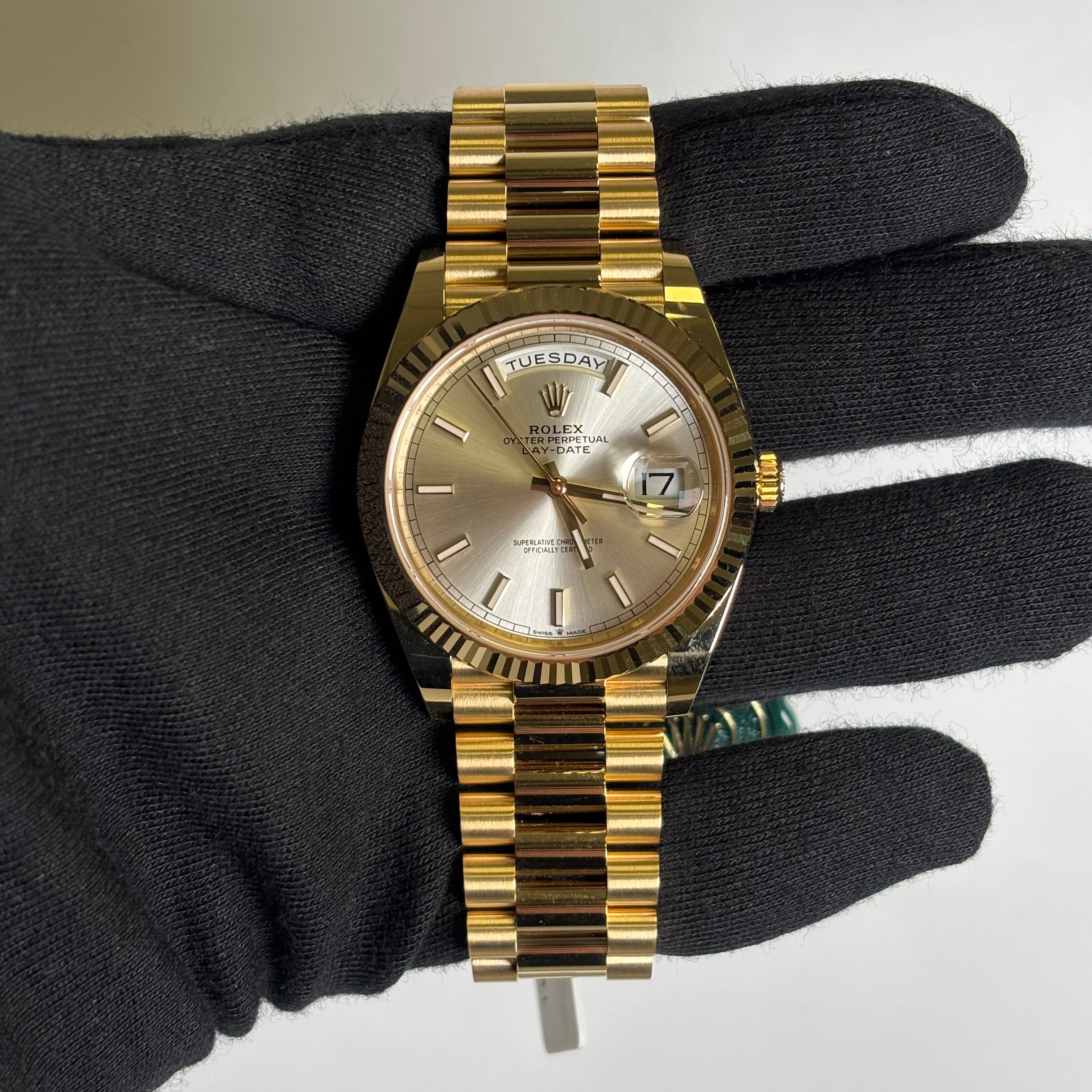 Rolex Day-Date 40mm Silver Dial Watch Ref# 228238 - Happy Jewelers Fine Jewelry Lifetime Warranty