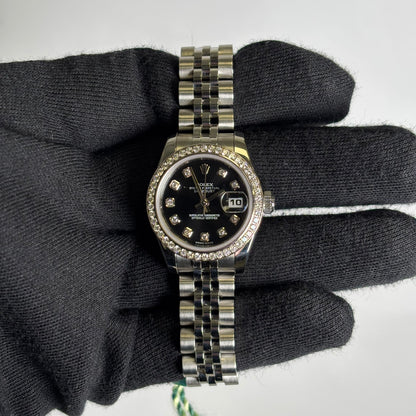 Rolex Datejust 26mm Black Dial Watch Ref# 179384 - Happy Jewelers Fine Jewelry Lifetime Warranty