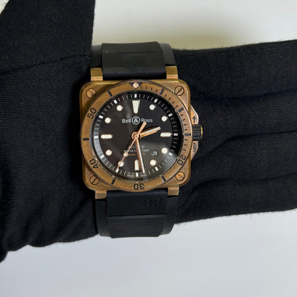 Bell & Ross Diver 42mm Black Dial Watch Ref# BR0392-D-BL-BR/SCA - Happy Jewelers Fine Jewelry Lifetime Warranty