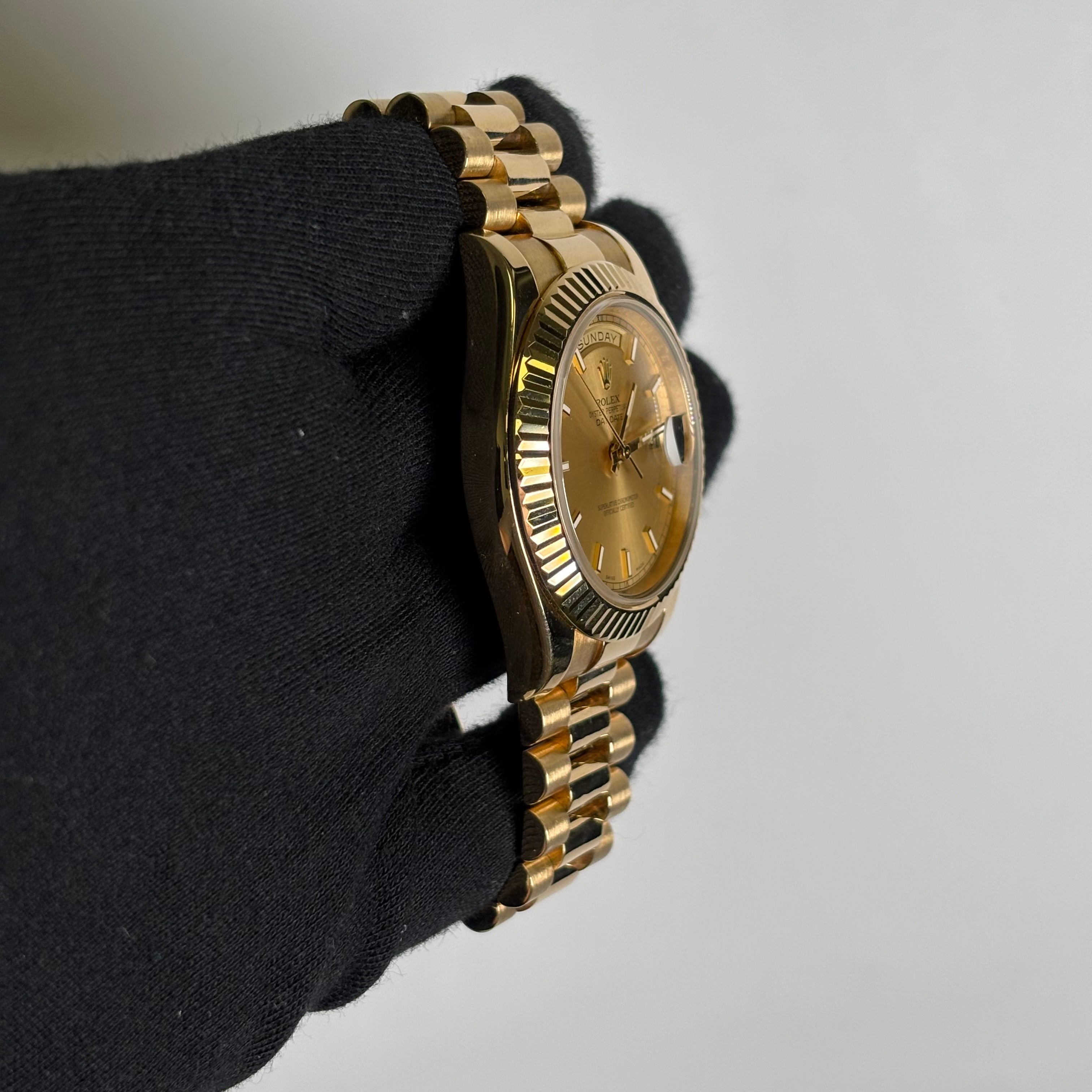 Rolex Day-Date 41mm Champagne Dial Watch Ref# 218238 - Happy Jewelers Fine Jewelry Lifetime Warranty