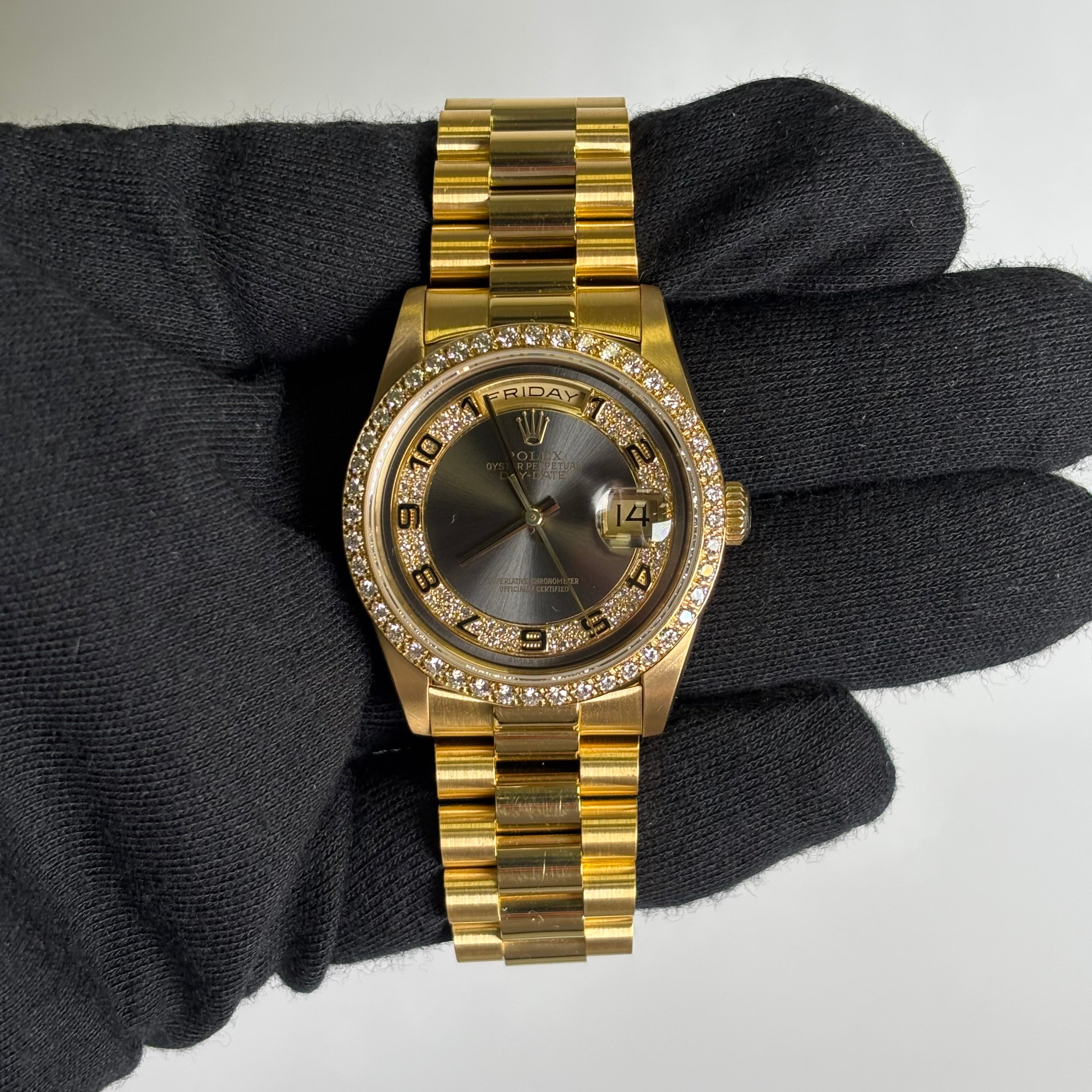 Rolex Day-Date 36mm Grey Dial Watch Ref# 18138 - Happy Jewelers Fine Jewelry Lifetime Warranty