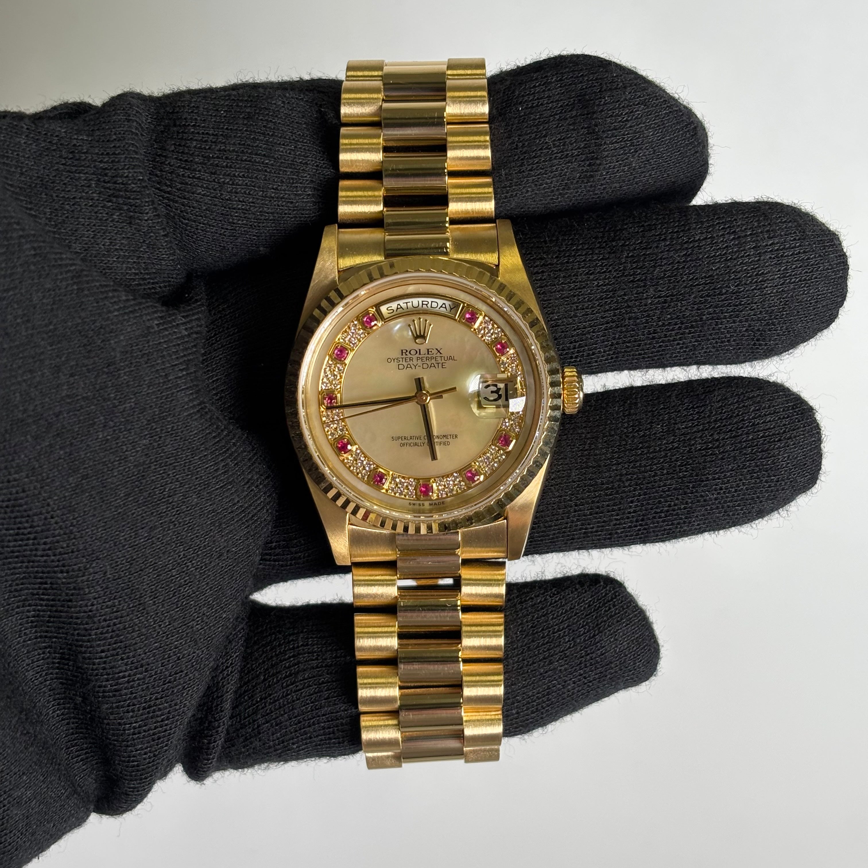 Rolex Day-Date 36mm MOP Dial Watch Ref# 18238 - Happy Jewelers Fine Jewelry Lifetime Warranty