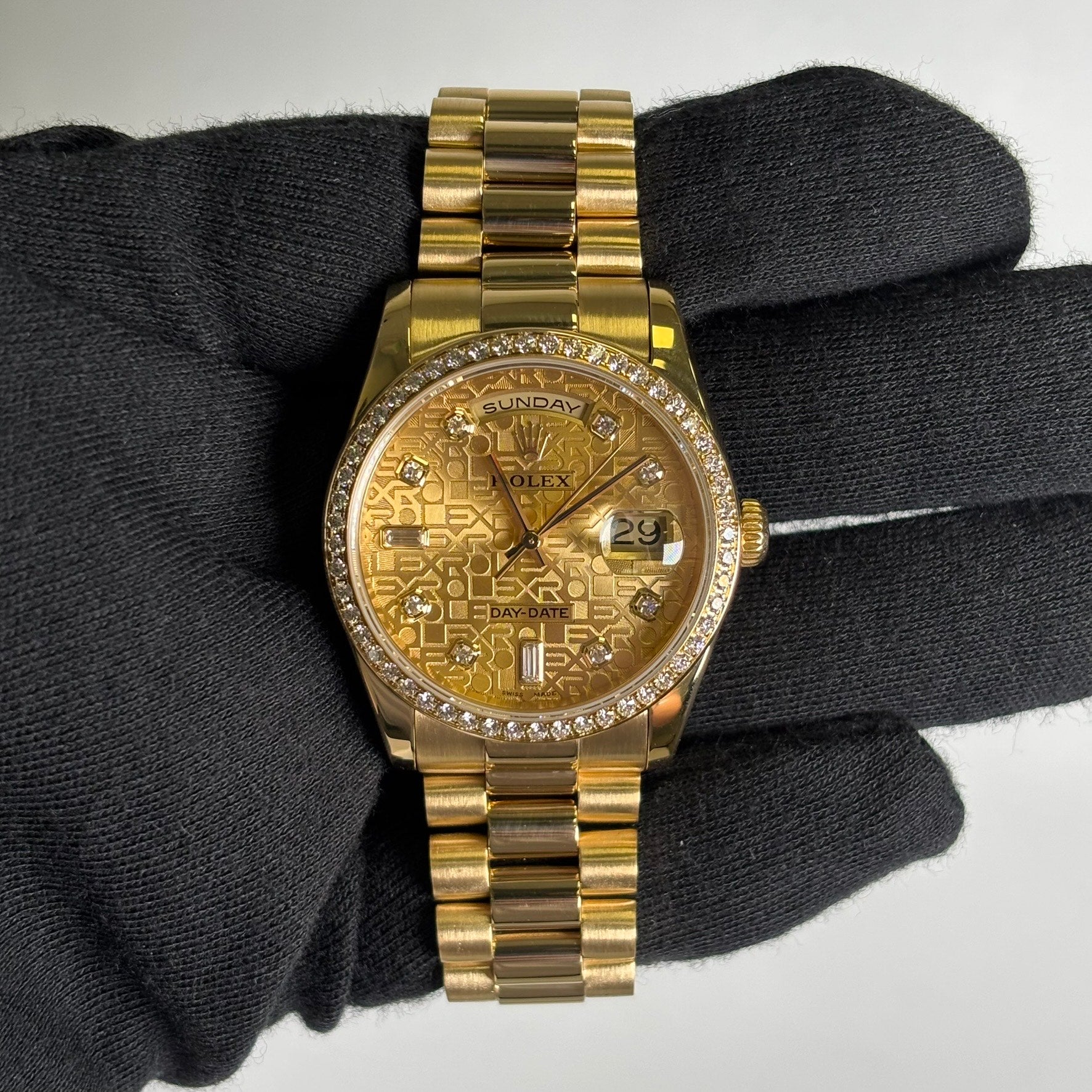 Rolex Day-Date 36mm Champagne Dial Watch Ref# 118348 - Happy Jewelers Fine Jewelry Lifetime Warranty