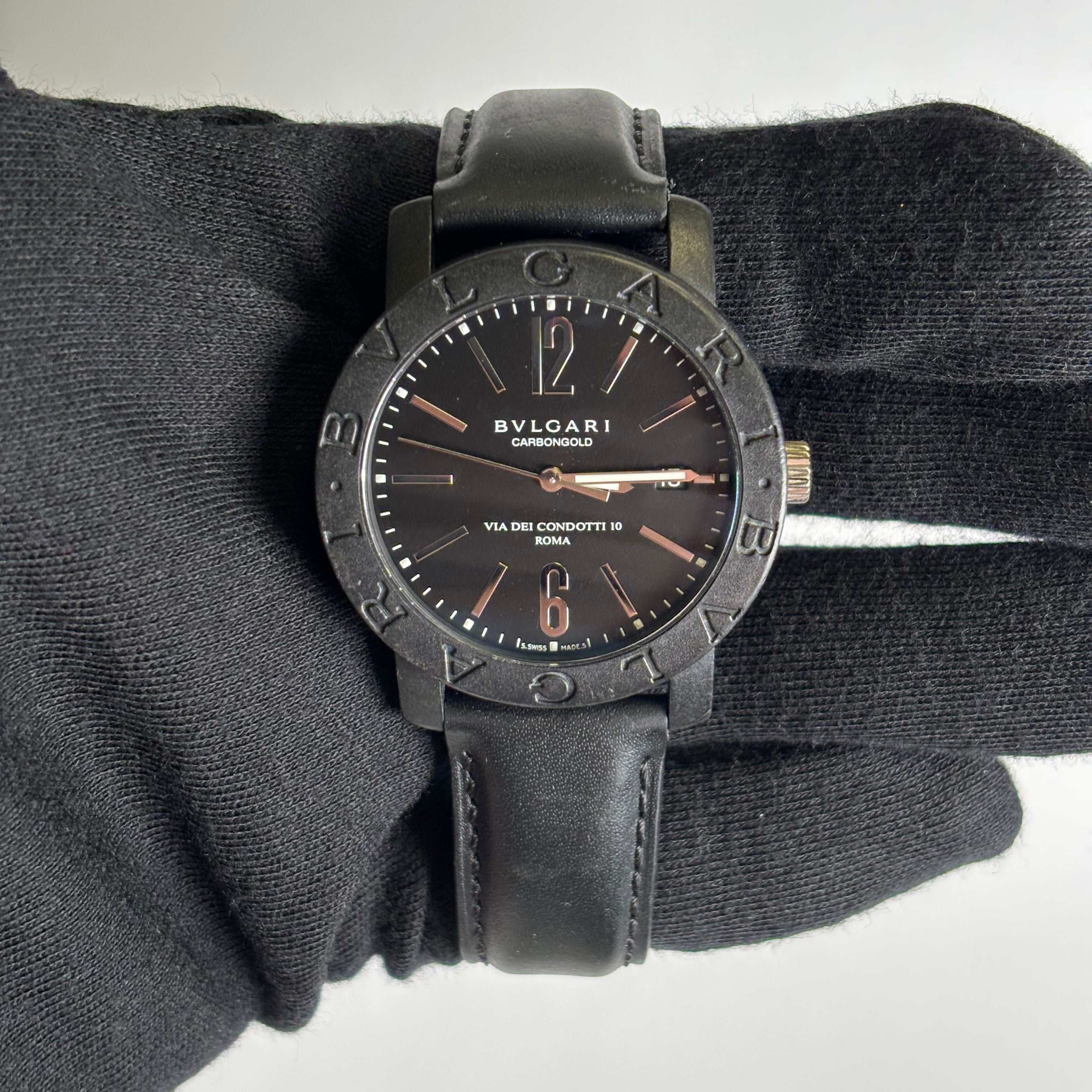 Bvlgari Bulagri 40mm Black Dial Watch Ref# BB40CL - Happy Jewelers Fine Jewelry Lifetime Warranty