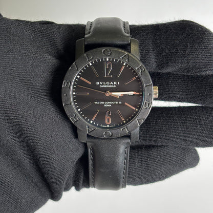 Bvlgari Bulagri 40mm Black Dial Watch Ref# BB40CL - Happy Jewelers Fine Jewelry Lifetime Warranty