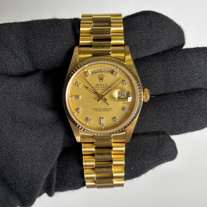 Rolex Day-Date 36mm Champagne Dial Watch Ref# 18038 - Happy Jewelers Fine Jewelry Lifetime Warranty