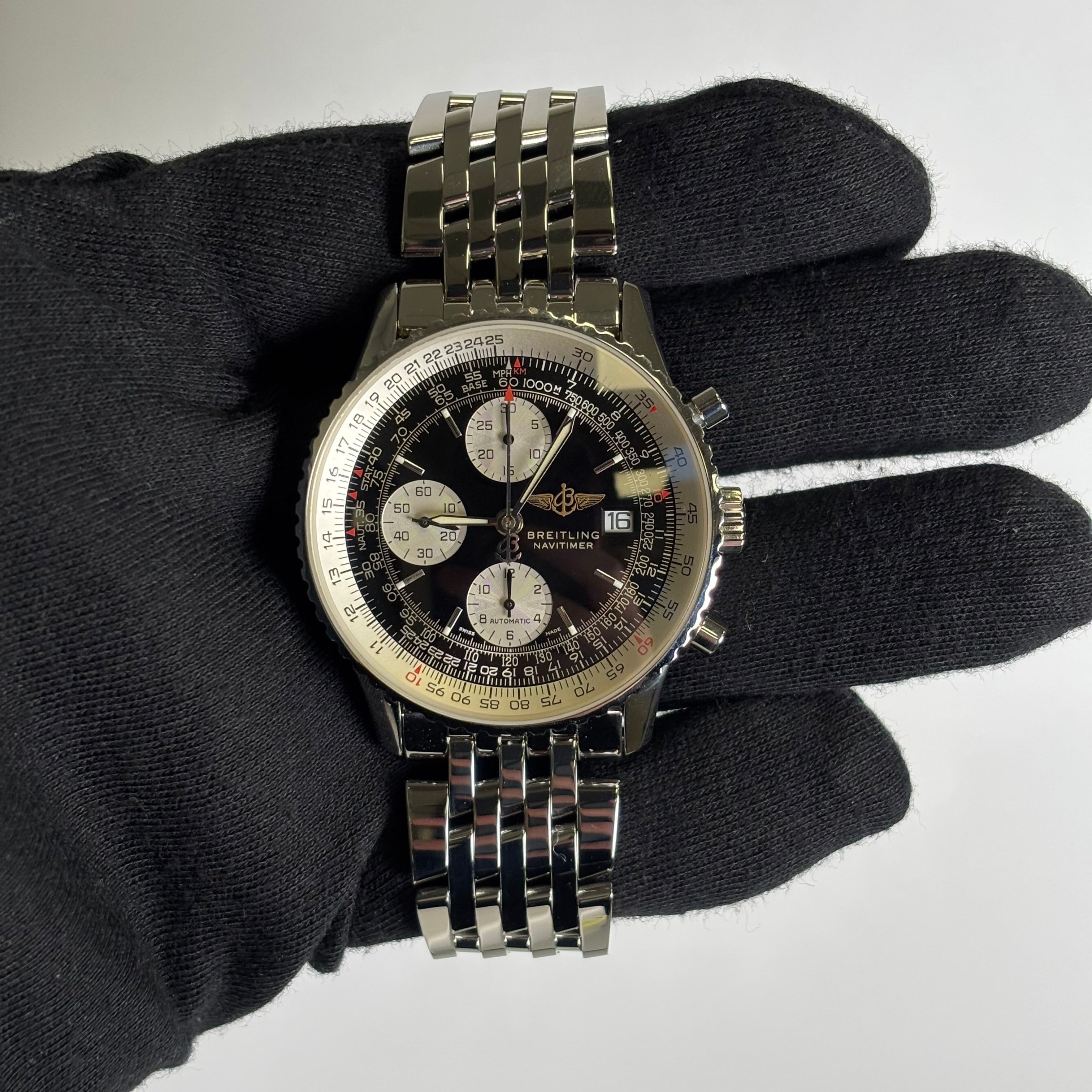 Breitling Navitimer 42mm Black Dial Watch Ref# A13322 – Happy Jewelers