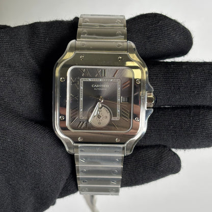 Cartier Santos 40mm Grey Dial Watch Ref# WSSA0076 - Happy Jewelers Fine Jewelry Lifetime Warranty